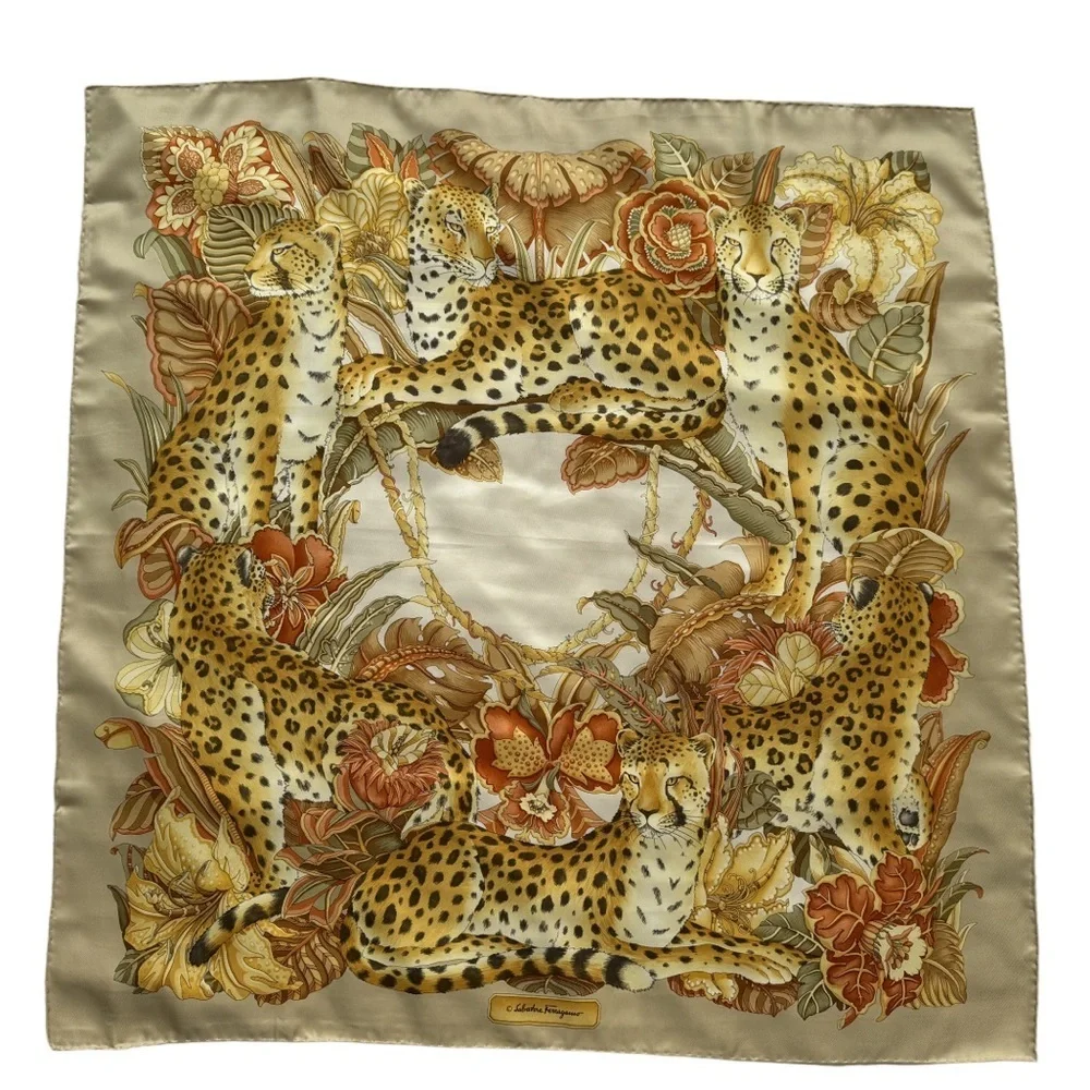Salvatore Ferragamo Silk Scarf Animal Print